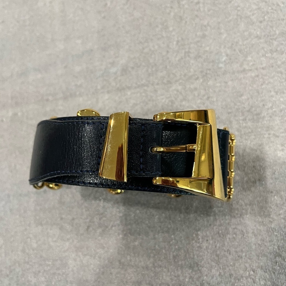 [M/Max34”/W1”]Vintage Women Belt with Gold Tone Hardware